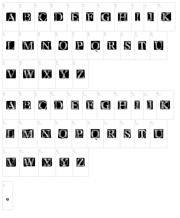 Wet Plate font map